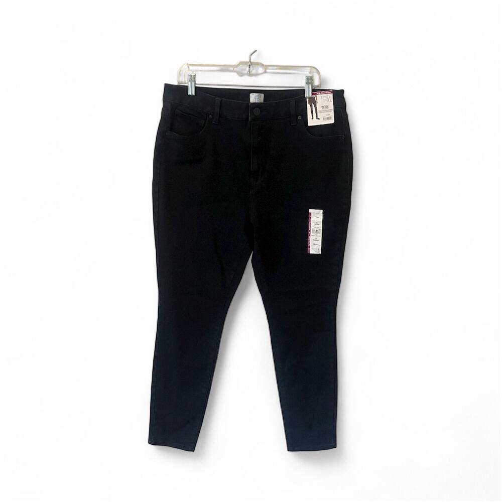 Time and True Fitted High Rise Skinny Black Jeans Sz 18 NWT